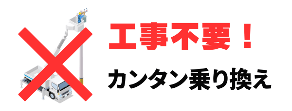 工事不要でカンタン乗り換え